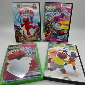 Sesame Street Elmo DVD Lot of 4 Abby in Wonderland Grouchland Healthy Monsters